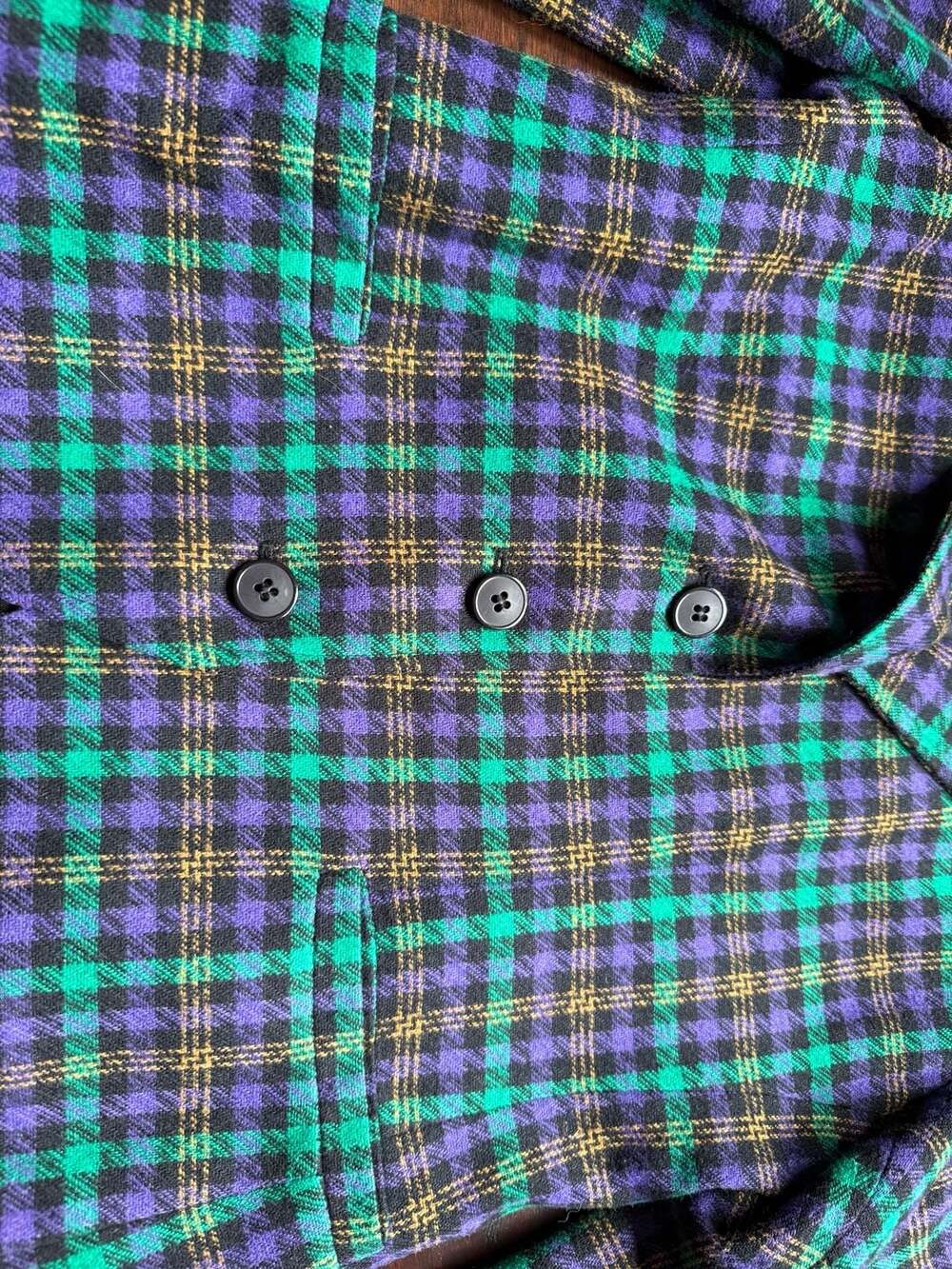 Jaki Petites Vintage Plaid Wool Blend Blazer Jacket Size 4 - Picture 3 of 7
